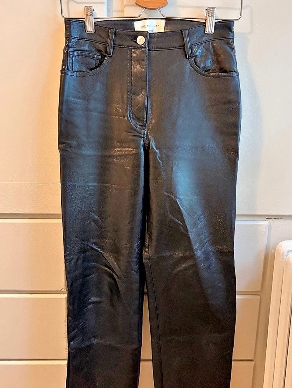Wilfred The Melina Black Vegan Leather Straight Leg Pants Size 2 Like New
